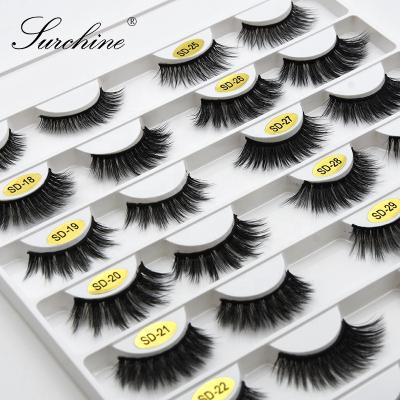 China Fluffy / 3d Tape Cat Eye Handmade Natural Looking Thin Eyelashes Effect / Surchine Natural Beauties Full False Eye Lashes 20 Pairs Ready To Ship for sale