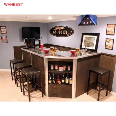 China Factory price customized industrial use cake store bar acrylic amrble commercial counter and chairs for sale