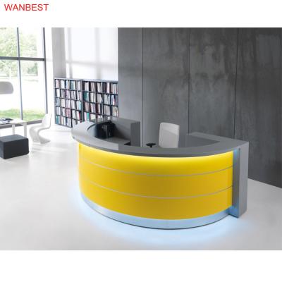 China Adjustable (Height) Customized Illuminated Artificial Marble Spa Hospital Restaurant Reception Counter Cashier Desk for sale