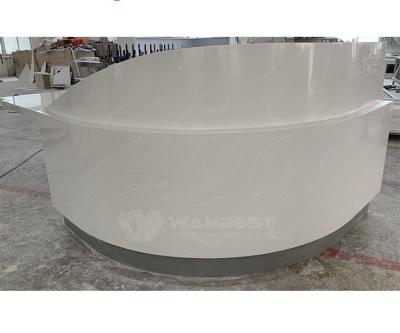 China (Size) Popular Design Artificial Marble Semicircle Company Adjustable Furniture Reception Counter For Sale for sale