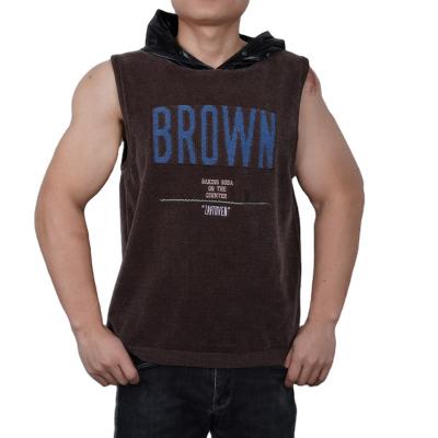 China Wholesale Custom Hooded Men's Anti-Wrinkle Summer Sleeveless Vests Embroidery Print Casual Gym Loose Crewneck Knitted Sweater Vests for sale