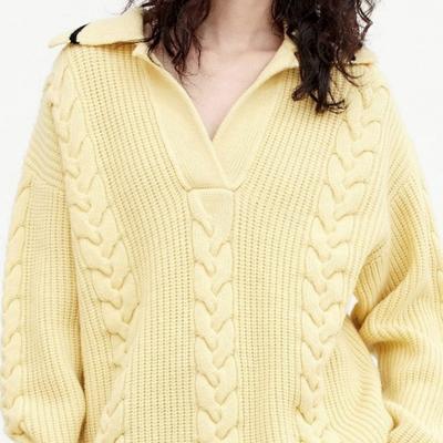 China Custom Women's Winter Anti-wrinkle Long Sleeve Knitted Jumper Autumn Sweaters Designer Top Women Oversize Top for sale