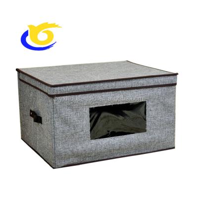 China Sustainable cardboard storage box with window for clothing for sale