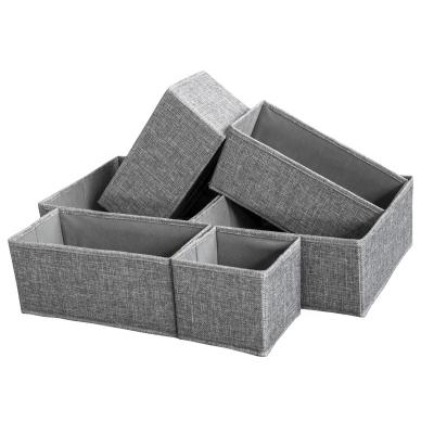 China Sustainable Collapsible Collapsible Cloth Storage Box 6 Pcs Drawer Storage Organizers for sale