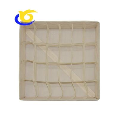 China Sustainable High Quality Oxford Cloth Storage 24 Grids Folding Sock Organizer for sale