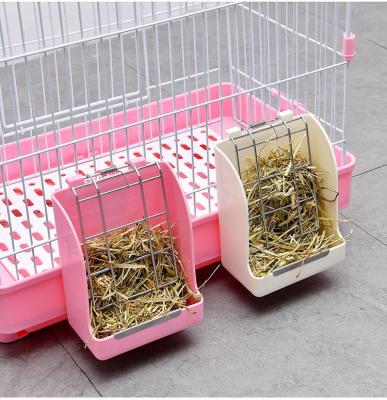 China Rabbit Auto Accessories Galvanized Spring Rabbit Grass Frame Grass Bowl Spring Grass Frame Rabbit Guinea Pig Food Basket Pet Food for sale