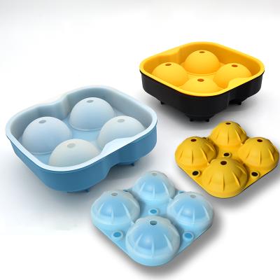 China Viable Alien 4 Hole Wine Mate Silica Gel Ice Hockey Mold for sale