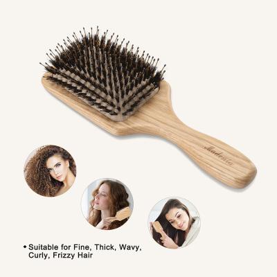 China Home Wholesale Wooden Hair Paddle Hairbrush Wooden Hair Brushes for sale