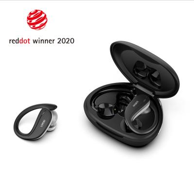 China Radio charging 2021 earbuds new sports stereo earhook earphone 1000mha handsfree charging case MIC wireless earphone for sale