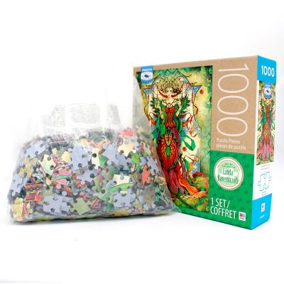 China Eco-friendly Water-base Varnishing Wholesale Custom 1000pcs Blueboard Adult Jigsaw Puzzle for sale