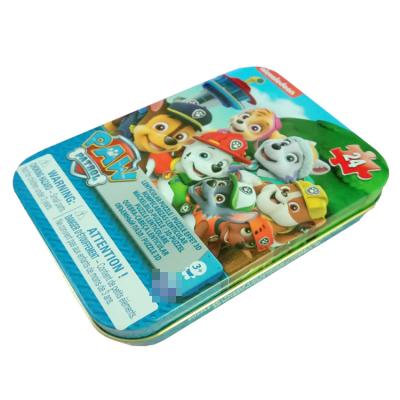 China Eco-friendly Water-base Varnishing Wholesale 24/48/50 Piece Lenticular Jigsaw Puzzle In Mini Rectangle Tin for sale