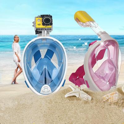 China Men Women Teen Girl Scuba Full Face Snorkeling Mask 180 Degree Panoramic View Anti Leak Full Face Snorkeling Mask With Improved Breathing System for sale