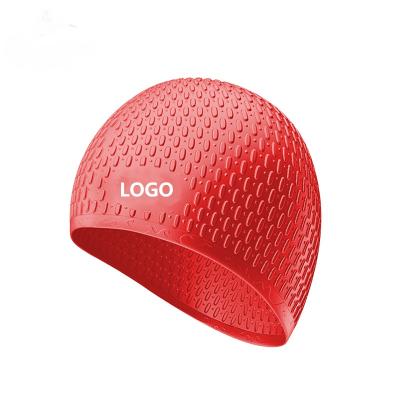 China Wholesale Custom Printed Swim Cap Elasticity Silicone Swim Caps Water Drop Bubble Swimming Cap for sale