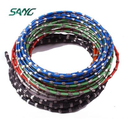 China Cutiing Marble / Granites / Limestone 8.8mm Granite Fitting Plastic Wire Rope Stone Saw Diamond Wire Saw for sale