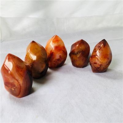 China China wholesale carved natural red agate flame gemstone torch for home decoration for sale