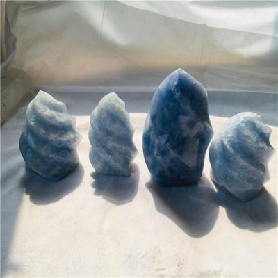 China China Natural Healing Crystal Polished Calcite Blue Flames Blue Calcite for sale