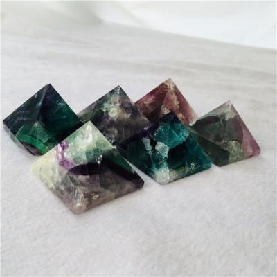 China China 100%natural rock crystal colored fluorite polished crystal pyramid for sale