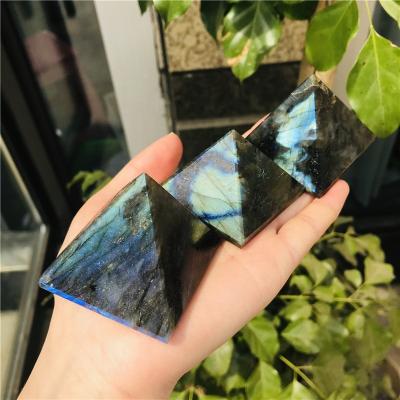 China China Wholesale Natural Gemstone Healing Crystal Blue Labradorite Pyramid for Decoration for sale