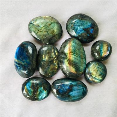 China China Labradorite Palm Stone Good Quality Mineral Crystal Polished Quartz for sale