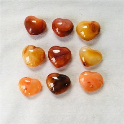 China China Agate Small Size Red Crystal Hearts Red Agate Stone For Gifts for sale