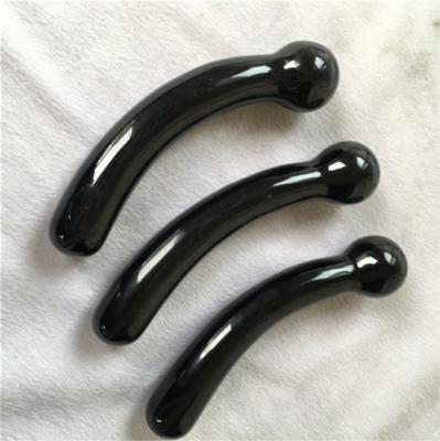 China China Natural Black Yoni Obsidian Stone Crystal Magic Wands Massage Wand for sale