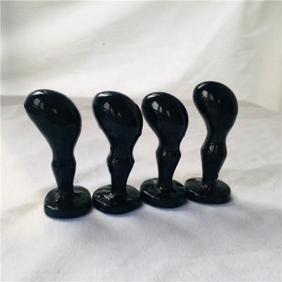 China China Obsidian Black Natural Crystal Tip Crystal Plug Magic Wands Massage Crystal Wand for sale