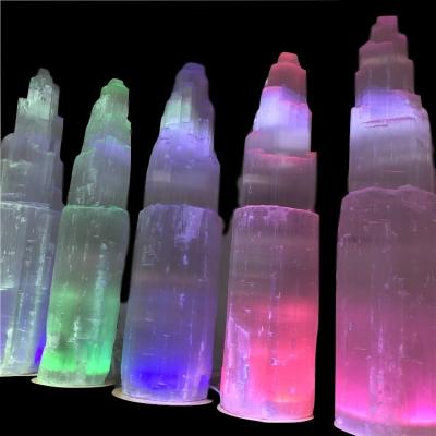 China Wholesale White Rough Selenite Crystal Lamp Crystal Tower from China for sale