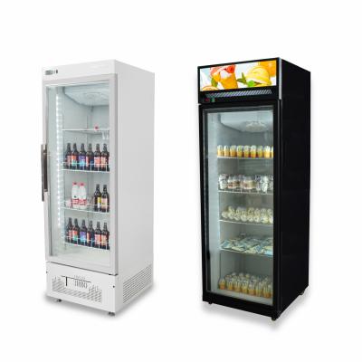 China COMPRESSOR Commercial Single Door Refrigerator Coca Display Cola Beverage Freezer Upright Glass Refrigerator for sale