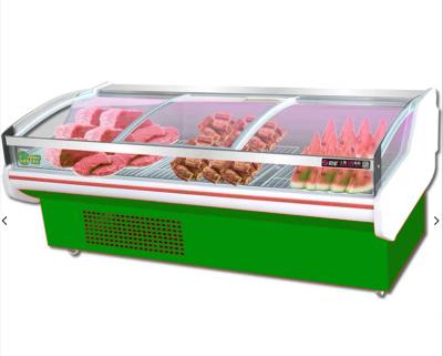 China Glass Commercial Display Supermarket Single-temperature Door Cooler Showcase Of Fresh Meat For Sale for sale