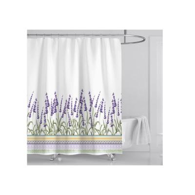 China Sustainable New Design Fluffy Bathroom Sets Adjustable Fabric Spa Shower Curtain for sale