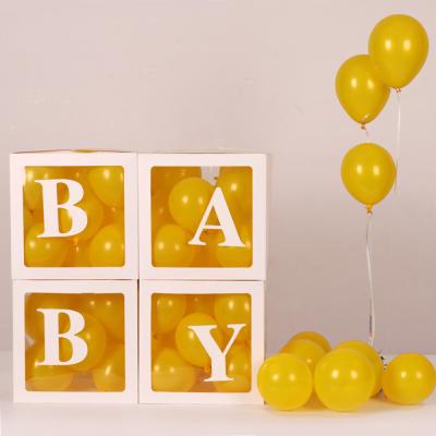 China Baby Birthday Decoration 30cm Box Letter A-Z Happy Birthday Balloons Baby Shower Girl Boy 1st Transparent Children Babyshowe First Birthday Party Decorations for sale