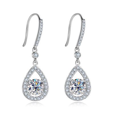 China Vintage Solid 925 Sterling Silver Waterdrop Pageant Kawaii Nickel Free Hypoallergenic Moissanite Earrings Hypoallergenic Making for sale