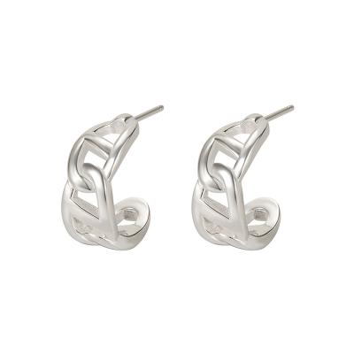 China New Statistical Institute Faced Cute Wide Hollow S92 Sterling Silver Earrings With Style Cool Creative Fashion Soft Earrings for sale