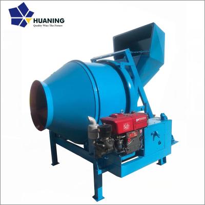 China Worksite ; roads; bridge; small & JZC350-DH medium concrete plant diesel engine concrete mixer machine with hydraulic loaded hopper and automatic discharge outlet for sale