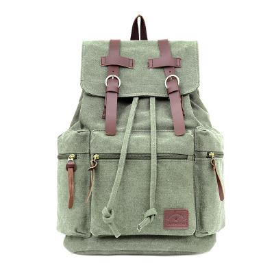 China High Quality Vintage Canvas Backpacks Large Capacity Travel Bag Women Men Laptop Rucksack Drawstring Anti-theft Backpack for sale