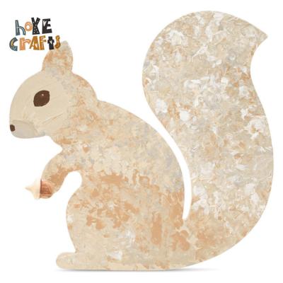 China Europe Customized Shaped Slices Painting Wooden Game Squirrel Cutout for sale