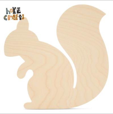 China Europe Cutout Ornaments Unfinished Wooden Labels Shape Blank Squirrel Cutout for sale