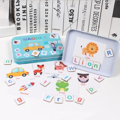 China Montessori Preschool Wooden Educational Toys Matching Montessori Cards Alphabet Magnet Cards for sale