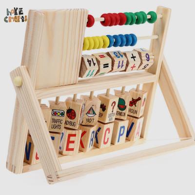 China Educational Wooden Count Montessori Toy All in One Alphabet and Math Study Toys Learning Toys Multifunctional Counting Toys for sale