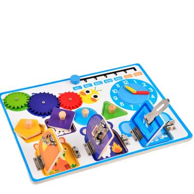 China 2-16years old Montessori Sensory Activity Hand Grip Board Learn to Open Teaching Aids for Kids Busy Board for sale