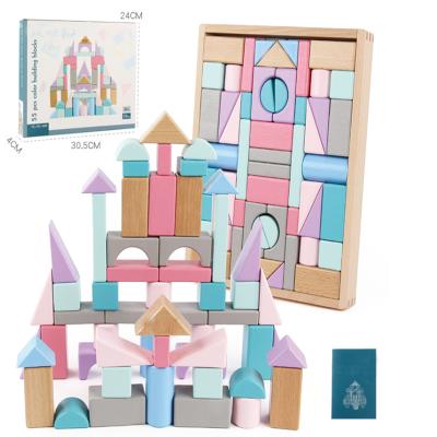 China Multiple Models Geometry Dark Beers Geometry Design Blocks for Toys Intellectual Wooden Castle Toddler Developmental Building Blocks for sale