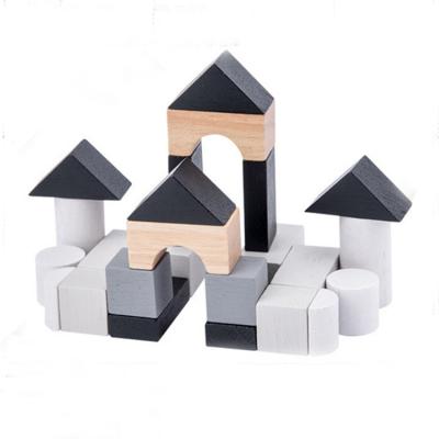 China Eco-Friendly Montessori Wooden Factory Building Blocks Direct Educational Gifts The Best Small Building Blocks The Wooden Building Blocks for sale