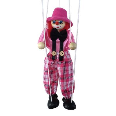 China Marionette Puppet Toys Clown Classic Toy String Toy Pull String Clown Puppet Wooden Doll 25cm Classic Doll Toy Design for sale