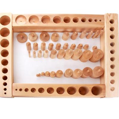 China Montessori Toys Teaching Aids Cylinder Toy Montessori Cylinder Block Toddler Wooden Cylinder Blocks for sale