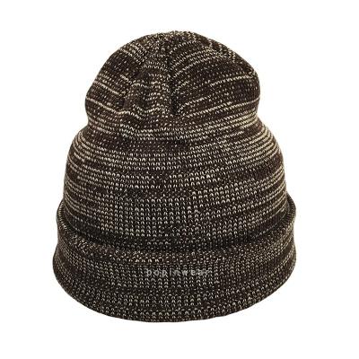 China COMMON Custom Promotional Acrylic Knit Hat Multi Color Knit Beanie For Men for sale