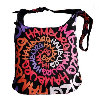 China Wholesale Eco-friendly lady fashion long handle canvas tote bag foam printing puff print ladies shoulder bags for women for sale