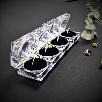 China Ornament Packaging Box Custom Ring Necklace Jewelry Storage Box Transparent Acrylic Jewelry box for sale