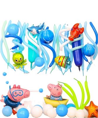 China Product Yunhang Navy Blue Balloon Baby Blue and Gold Confetti Party Balloon Boy Baby Shower Decoration, Boy's Birthday for sale