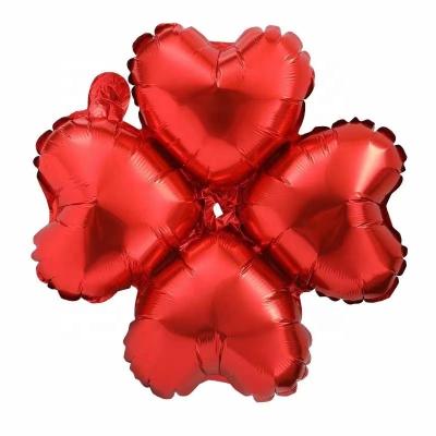 China Wholesale Wedding Occasion Balloon Heart Color Foil Four Leaf Clover Balloon Party Decoration for sale