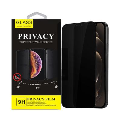 China 9H Anti-spy Anti-Bubble Tempered Glass Film Dust Proof Tempered Glass Privacy Screen Protector For iPhone Samsung for sale